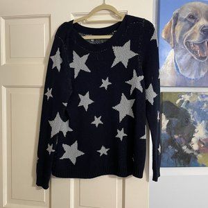Navy star sweater size L